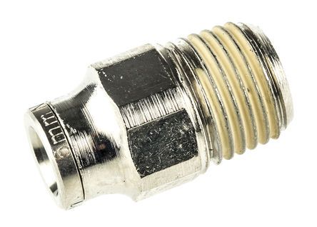 101250628, Norgren Threaded-to-Tube Pneumatic Fitting R 1/4 to Push In 6 mm, PNEUFIT Series, 18 bar, Переходник