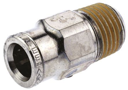 101250828, Norgren Threaded-to-Tube Pneumatic Fitting R 1/4 to Push In 8 mm, PNEUFIT Series, 18 bar, Переходник