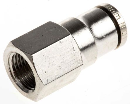 102260618, Norgren Threaded-to-Tube Pneumatic Fitting G 1/8 to Push In 6 mm, PNEUFIT Series, 18 bar, Переходник