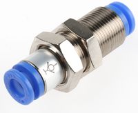 KCE06-00, SMC Pneumatic Bulkhead Tube-to-Tube Adapter Straight Push In 6 mm to Push In 6 mm, Переходник