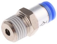 KCH06-02S, SMC Threaded-to-Tube Pneumatic Straight Threaded-to-Tube Adapter R 1/4 to, KC Series, 1 MPa, Переходник