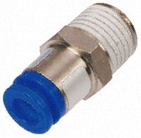 KCH04-01S, SMC Threaded-to-Tube Pneumatic Fitting R 1/8 to Push In 4 mm, KC Series, 1 MPa, Переходник
