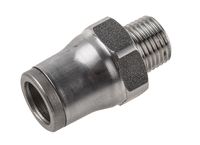 3805 08 10, Legris Threaded-to-Tube Pneumatic Fitting R 1/8 to Push In 8 mm, LF3800 Series, 20 bar, Переходник