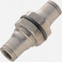 3816 12 00, Legris Pneumatic Bulkhead Tube-to-Tube Adapter Straight Push In 12 mm to Push In 12 mm, Переходник