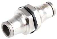 3816 08 00, Legris Pneumatic Bulkhead Tube-to-Tube Adapter Straight Push In 8 mm to Push In 8 mm, Переходник