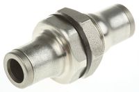 3816 06 00, Legris Pneumatic Bulkhead Tube-to-Tube Adapter Straight Push In 6 mm to Push In 6 mm, Переходник
