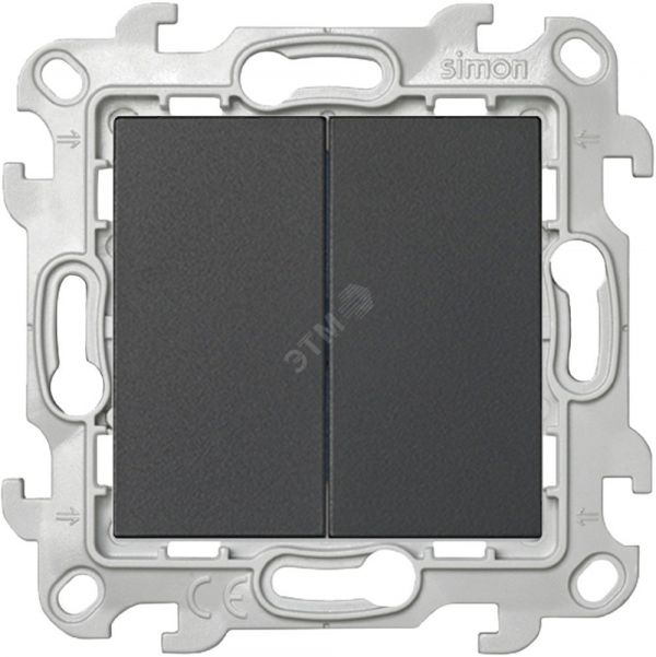 Переключатель двухклавишный, графит