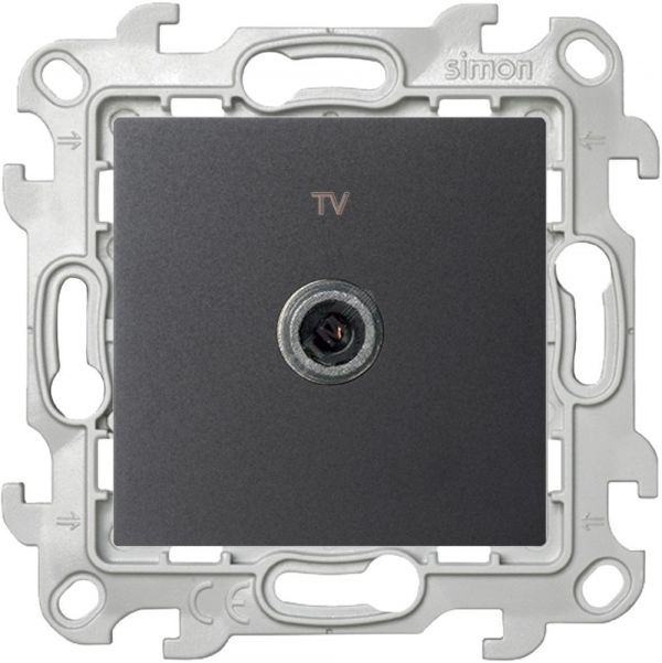 Розетка ТВ одиночная, графит