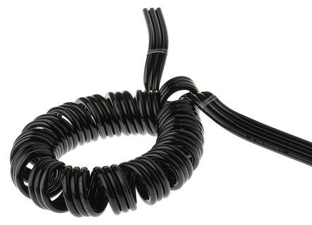 TCU0604B-3, SMC Coil Tube 6mm Diameter, 1m Long Black PUR 0.8 MPa, Трубка
