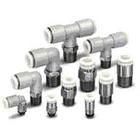 KGR04-08, SMC Fitting stainless one touch plug in reducer 8mm to 4mm, Переходник