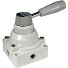 VH310-02, SMC Hand valve 3 position closed centre Rc1/4 panel mount, Клапан