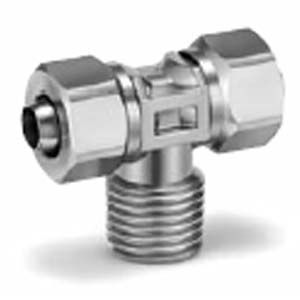 KFG2T0806-02S, SMC KFG2T, Stainless Steel 316 Insert Fittings, Male Branch Tee, Прямой фитинг