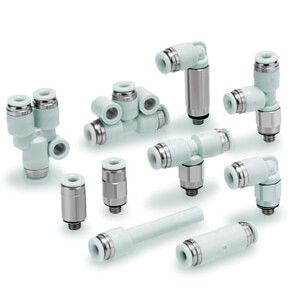 KJH06-M5-X17, SMC KJH, Miniature One-touch Fitting, Straight Union (Different Dia.), Straight Connector with Male Thre, Прямой фитинг
