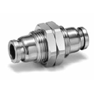 KQB2E04-00, SMC KQB2E-00, Metal One-touch Fitting, Bulkhead Union, Муфта