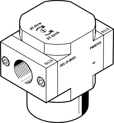 Festo HEL-3/4-D-MIDI-NPT on-off valve, Клапан