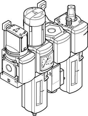 Festo MSB4N-1/4:C3J2F3M1-WP service unit combination, Сборка