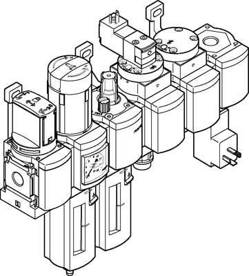 Festo MSB4N-1/4:C3J4M1D7A1F3-WP service unit combination, Сборка