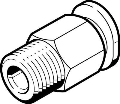 Festo QBM-1/8-5/32-U push-in fitting, Прямой фитинг