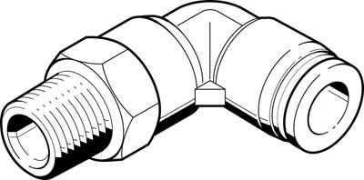 Festo QBML-1/8-1/8-U-M push-in L-fitting, Прямой фитинг
