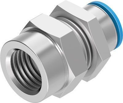 Festo QSSF-1/4-3/8-U push-in bulkhead fitting, Фитинг
