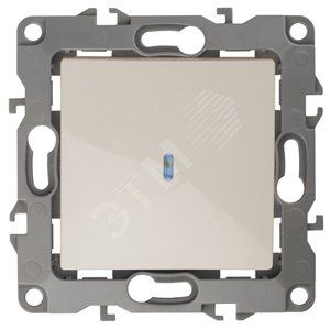 Выключатель одноклавишный скрытого монтажа с подсветкой слоновая кость 10А 250В автоматические (безвинтовые) ЭРА 12 12-1102-02