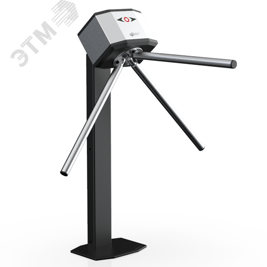 Турникет-трипод тумбовый электромеханический с механическими планками антипаника, пульт управления в комплекте