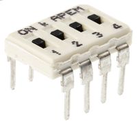 IKN0400000, APEM 4 Way Through Hole DIP Switch, Переключатель