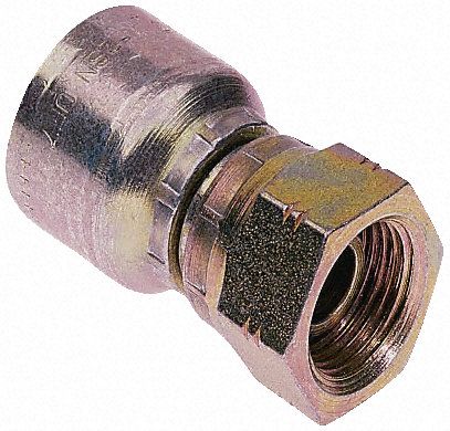 19248-6-6, Parker BSP 3/8 Female Straight Steel Crimped Hose Fitting, 330 bar, Фитинг