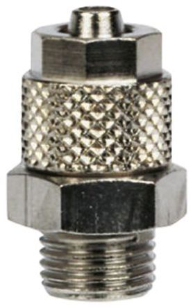 1000-6/4-3/8, RS PRO Threaded-to-Tube Pneumatic Fitting R 3/8 to Push In 6 mm, 15 bar, Переходник
