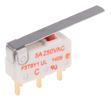 F5T8Y1-UL, Saia-Burgess SP-NO/NC Hinge Lever Microswitch, 5 A @ 250 V ac, Микропереключатель