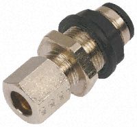 3146 06 00, Legris Pneumatic Bulkhead Tube-to-Tube Adapter Straight Push In 6 mm to Push In 6 mm, Переходник
