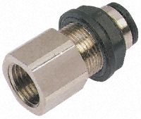 3136 12 21, Legris Pneumatic Bulkhead Threaded-to-Tube Adapter, Push In 12 mm, G 1/2 Female BSPPx12mm, Переходник