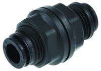 3116 06 00, Legris Pneumatic Bulkhead Tube-to-Tube Adapter Straight Push In 6 mm to Push In 6 mm, Переходник