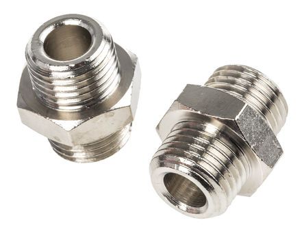 0901 00 13, Legris LF3000 60 bar Brass Pneumatic Straight Threaded Adapter, G 1/4 Male To G 1/4 Male, Переходник
