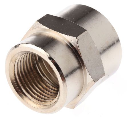 0902 17 21, Legris LF3000 60 bar Brass Pneumatic Straight Threaded Adapter, G 3/8 Female To G 1/2 Female, Переходник