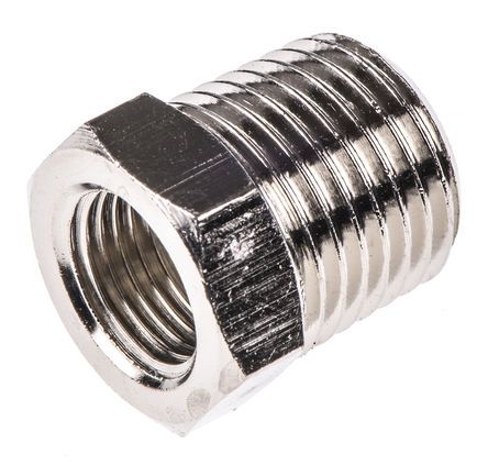 0904 10 13, Legris LF3000 60 bar Brass Pneumatic Straight Threaded Adapter, R 1/4 Male To G 1/8 Female, Переходник
