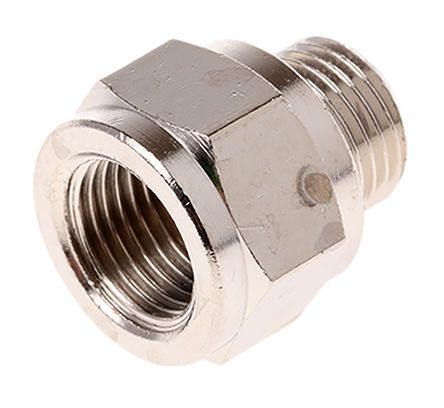 0906 00 10, Legris LF3000 60 bar Brass Pneumatic Straight Threaded Adapter, G 1/8 Male To G 1/8 Female, Переходник