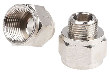 0906 17 21, Legris LF3000 60 bar Brass Pneumatic Straight Threaded Adapter, G 3/8 Male To G 1/2 Female, Переходник