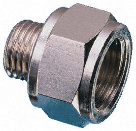 0906 00 21, Legris LF3000 60 bar Brass Pneumatic Straight Threaded Adapter, G 1/2 Male To G 1/2 Female, Переходник