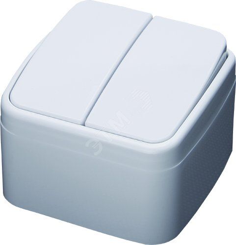 Выключатель двухклавишный Basic, белый,