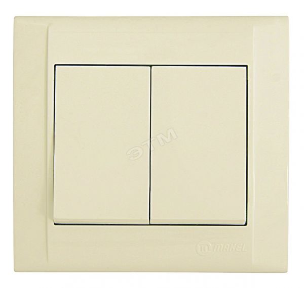 Defne Выключатель двухклавишный бежевый
