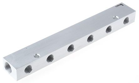 3311 13 17 06, Legris 6 Outlet Pneumatic Manifold Threaded Fitting, G 3/8 G 1/4, Коллектор