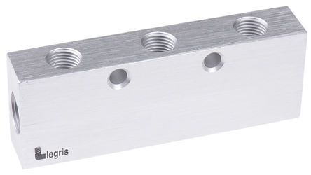 3313 13 17 03, Legris 6 Outlet Pneumatic Manifold Threaded Fitting, G 3/8 G 1/4, Коллектор