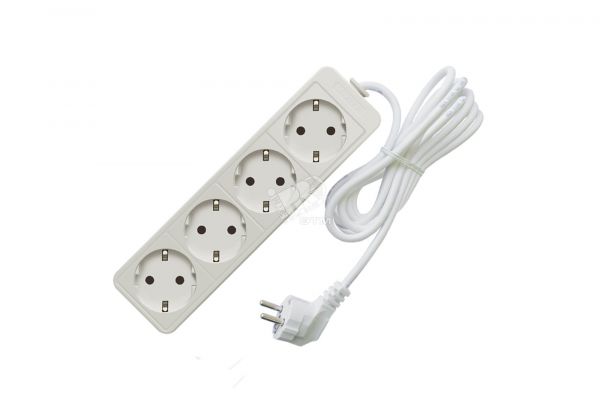 Удлинитель бытовой Союз 2200 Вт с заземлением 4 гнезда ПВС 3м