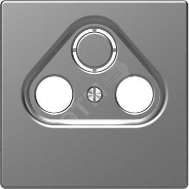 Накладка центральная TV-розетки D-Life 2/3 отверстий сталь нержавеющая SD