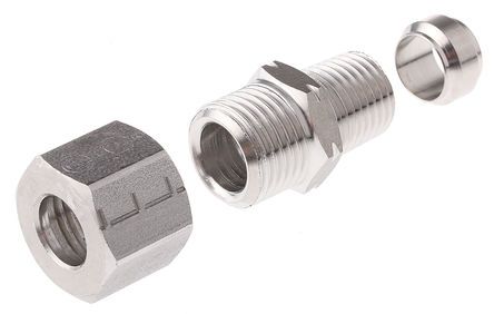 1805 10 14, Legris Threaded-to-Tube Pneumatic Fitting NPT 1/4 to Push In 10 mm, LF3000 Series, 80 bar, Переходник