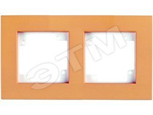 CITY Рамка 2 поста (платформа/накладка) белая/персик бархат