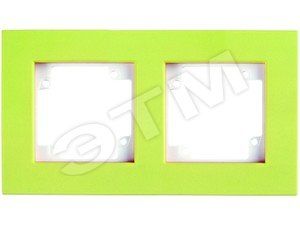 CITY Рамка 2 поста (платформа/накладка) белая/фисташковая бархат