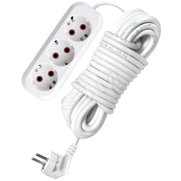 Удлинитель бытовой 3х10м с заземлением 10А У10-554