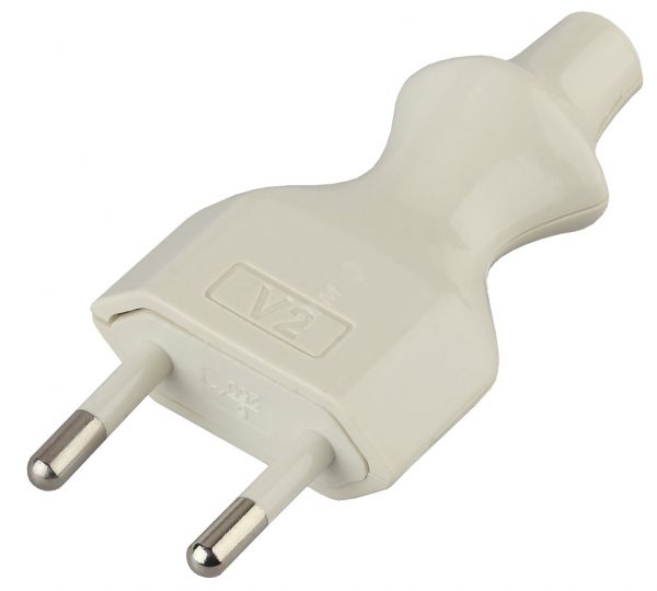 Вилка б/з 6A прямой ввод белая 10/200/9600 V2